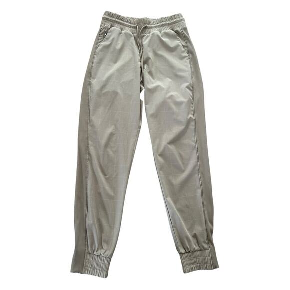 ATHLETA BROOKLYN TEXTURED JOGGER IN WINDOWPANE TAUPE SZ 0 - Picture 2 of 7